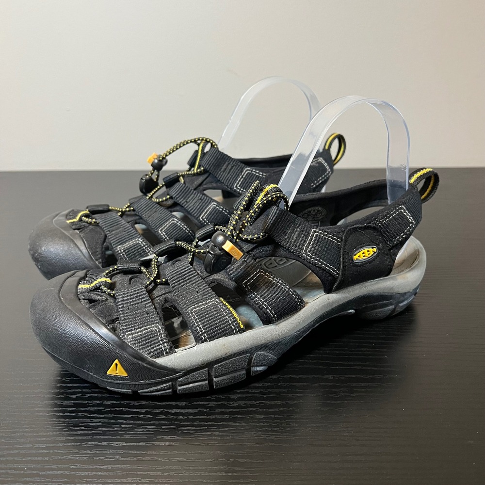 Keen Newport H2 Mens Hiking Sandals Black Yellow Waterproof 1001907 Size 8.5
